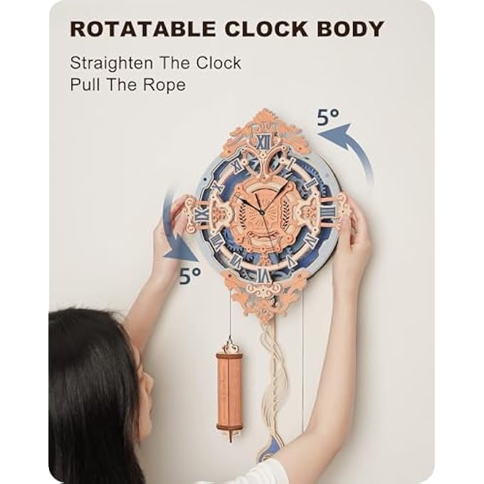 3D WOODEN PUZZLES FOR ADULTS-DIY WALL QUARTZ CLOCK KITS-WOOD MODEL KITS TO BUILD FOR TEENS ADULTS-VINTAGE ROOM DECOR FOR MEN WOMEN - Image 3